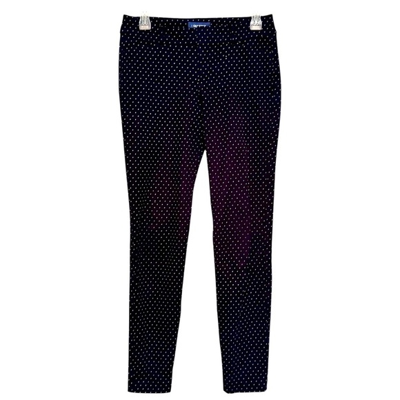 Old Navy Size 2 Black/White Dot Mid-Rise Pixie Skinny Ankle Pant Cotton-Spandex - Picture 2 of 8